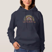 Joyful in Hope roze Inspirerend regenboog Hoodie (Voorkant)
