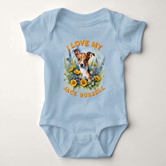 Joyful Jack Russell - Gepersonaliseerde Baby Bodys Romper (Voorkant)
