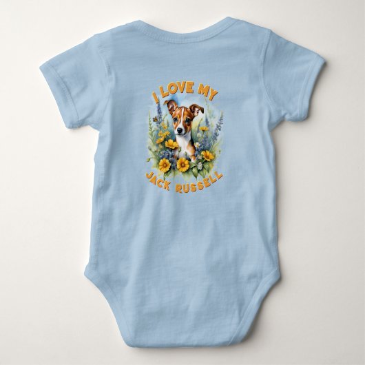 Joyful Jack Russell - Gepersonaliseerde Baby Bodys Romper (Achterkant)