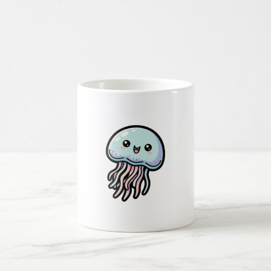 Joyful Jellyfish – Cute Kawaii Illustration Koffiemok (Center)
