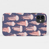 Joyful Jellyfish Phone Case Deep Blue Paars (Achterkant (horizontaal))