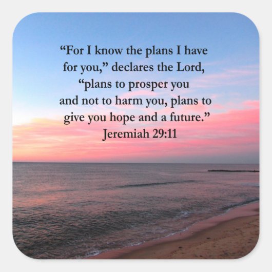 JOYFUL JEREMIAH 29:11 SUNRISE VIERKANTE STICKER (Voorkant)
