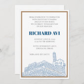 Joyful Jerusalem Bar Mitzvah Invitation Kaart (Voorkant / Achterkant)