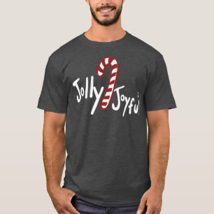 Joyful Jolly kerstsnoe Cane art leuke vakantie1 T-shirt