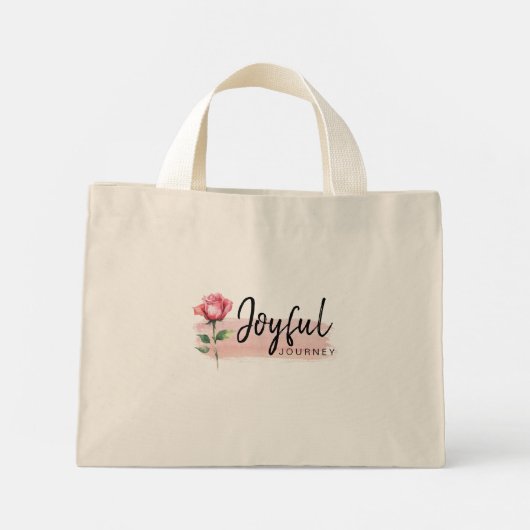 Joyful Journey Pink Rose Canvas tas - voor bruiden (Achterkant)