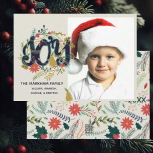 Joyful Joy Holiday-fotokaart Feestdagenkaart