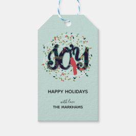 Joyful Joy kerstfeestcadeau label Cadeaulabel