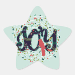 Joyful Joy Kerstfeestdag ticker Ster Sticker