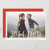 Joyful Joyful Hand Lettered kerstkaart (Voorkant / Achterkant)