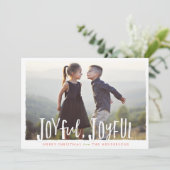 Joyful Joyful Hand Lettered kerstkaart (Staand voorkant)