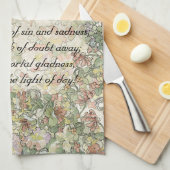 Joyful Joyful Hymn Floral Mucha Art Nouveau Towel Theedoek (Quarter Fold)