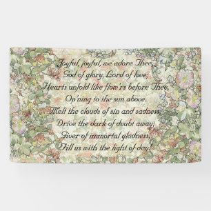 Joyful Joyful Hymn Lyrics Mucha Art Nouveau Floral Spandoek