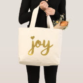 Joyful Joyful ik heb Joy Full of Joy Gold Art Grote Tote Bag (Voorkant (product))