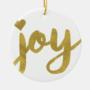 Joyful Joyful ik heb Joy Full of Joy Gold Art Keramisch Ornament