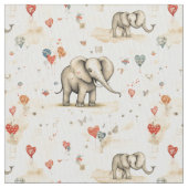 Joyful Jumbo: Whimsy olifant Stof (Close Up)