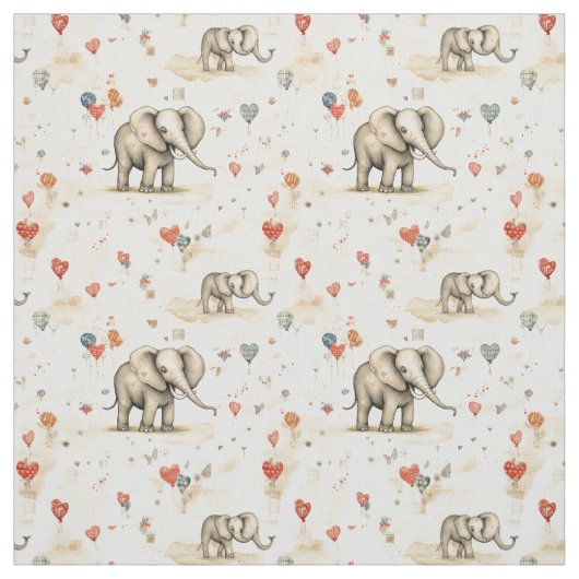 Joyful Jumbo: Whimsy olifant Stof (Swatch)