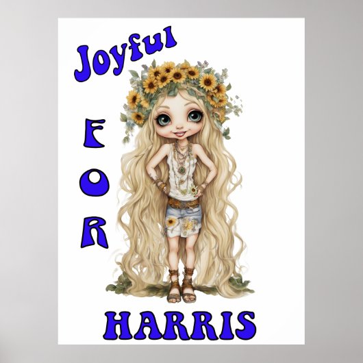 Joyful Kamala Harris President Hippie Boho Poster (Voorkant)