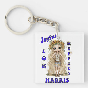 Joyful Kamala Harris President Hippie Boho Sleutelhanger