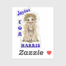 Joyful Kamala Harris President Hippie Boho Sticker