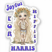 Joyful Kamala Harris President Hippie Boho Sticker (Voorkant)