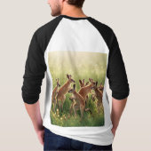 Joyful Kangaroo Hopping Cartoon T-shirt (Achterkant)