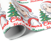Joyful kawaii meisje - Kerstvakantie Anime Cadeaupapier (Rol Hoek)