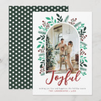 Joyful KerstArch Berries Foliage Foto groen