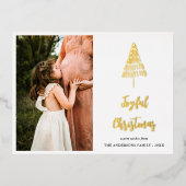 Joyful Kerstbevruchting Foto Folie Feestdagen Briefkaart (Voorkant)