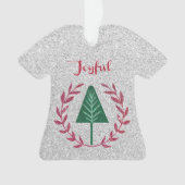 Joyful kerstboom en Wreath Ornament (voorkant)