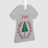 Joyful kerstboom en Wreath Ornament (voorkant)