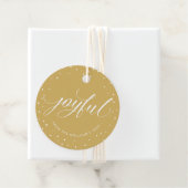 JOYFUL KERSTCADEAU elegante kalligrafie oud goud Bedankjes Labels (In situ)