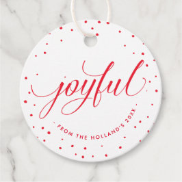 JOYFUL KERSTCADEAU stijlvolle kalligrafie goud roo Bedankjes Labels