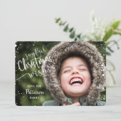 Joyful kerstcadefoto feestdagenkaart (Staand voorkant)