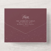 Joyful Kerstcollage mauve plum trifold All In One Uitnodiging (Achterkant)