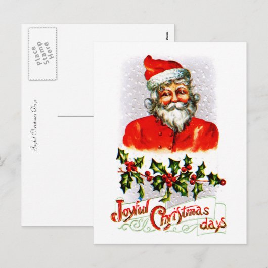 Joyful Kerstdagen Feestdagenkaart (Voorkant / Achterkant)