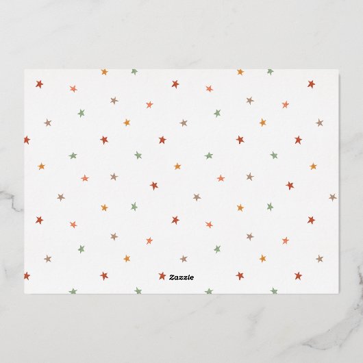 Joyful Kerstfamilie Foto modern script Folie Feestdagenkaart (Achterkant)