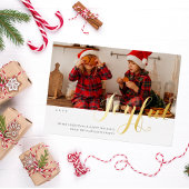 Joyful Kerstfamilie Foto modern script Folie Uitnodiging