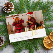 Joyful Kerstfamilie Foto modern script Folie Uitnodiging
