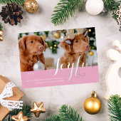 Joyful Kerstfamilie Foto modern script Folie Uitnodiging