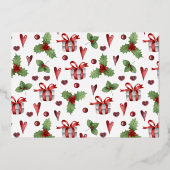 Joyful Kerstfamilie Foto modern script Folie Uitnodiging (Achterkant)