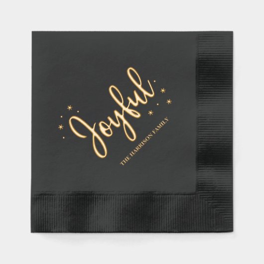 Joyful Kerstfeestdag Folie Servetten (Voorkant)