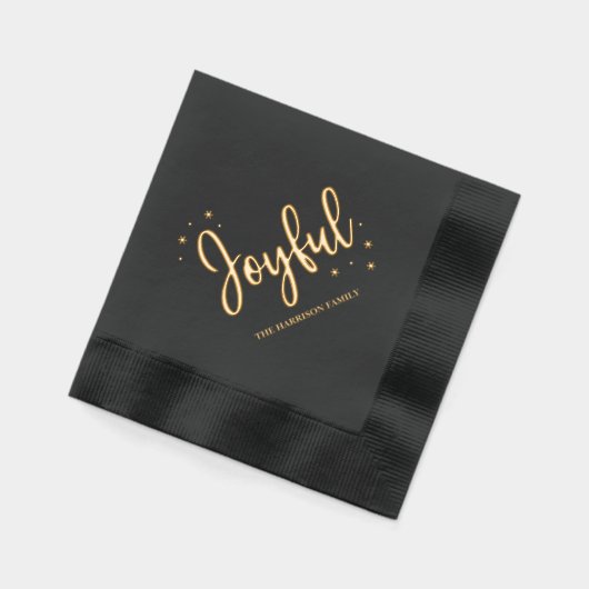 Joyful Kerstfeestdag Folie Servetten (Links)