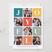 Joyful kerstfeestkleuren 6 Foto Collage Feestdagenkaart (Voorkant)