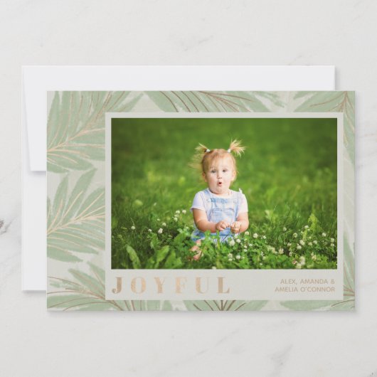 Joyful kerstfoto feestdagenkaart (Voorkant)