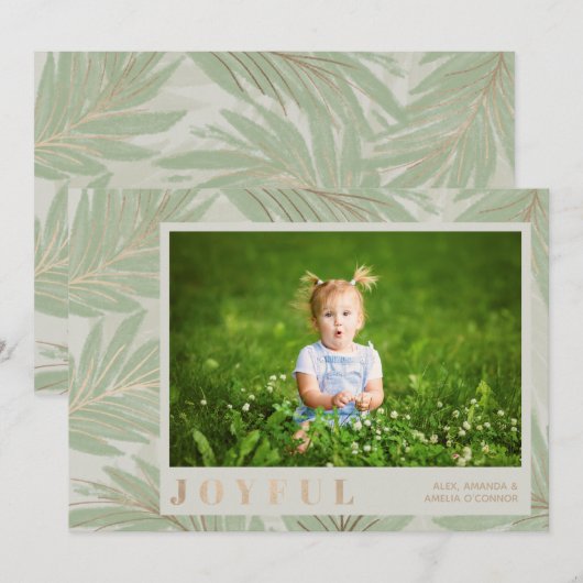 Joyful kerstfoto feestdagenkaart (Voorkant / Achterkant)