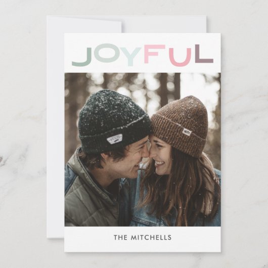 JOYFUL-kerstfoto Feestdagenkaart (Voorkant)