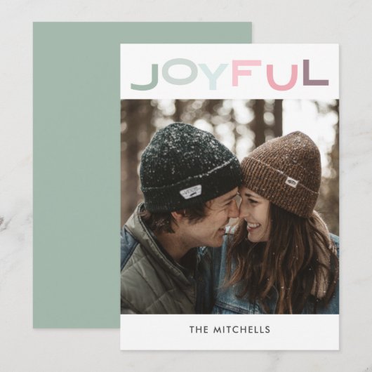 JOYFUL-kerstfoto Feestdagenkaart (Voorkant / Achterkant)