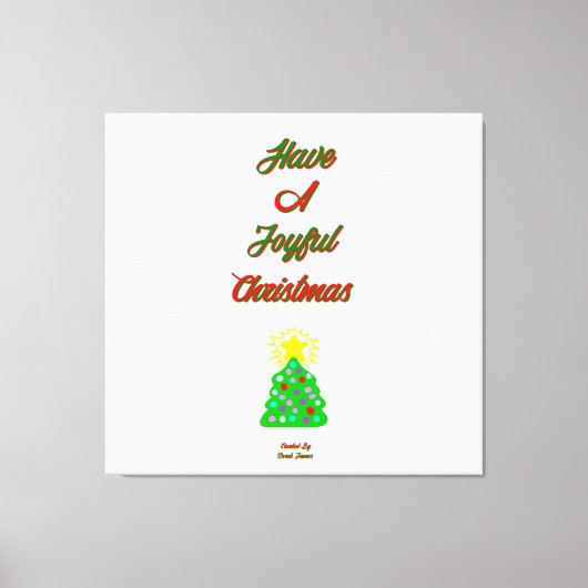Joyful Kerstgevlekt Canvas Afdruk (Voorkant)
