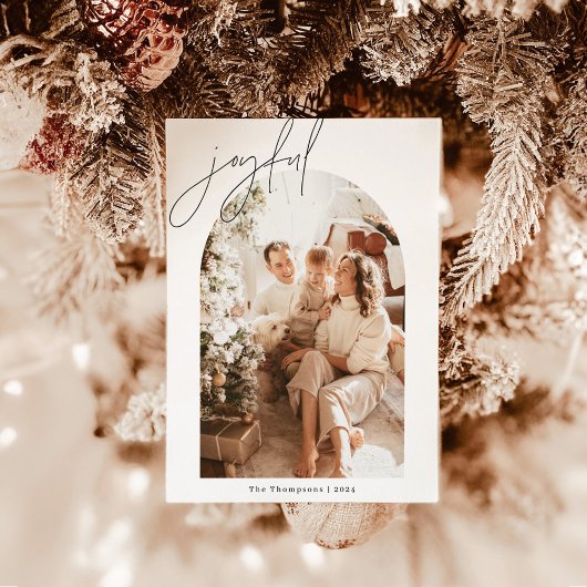 Joyful kerstKaart | Moderne vakantiefotokaart Kaart