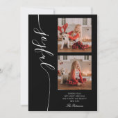 Joyful Kerstkalligraphy Script Photo Afbeelding Feestdagenkaart (Voorkant)